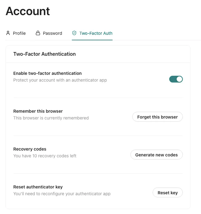 2FA Screenshot