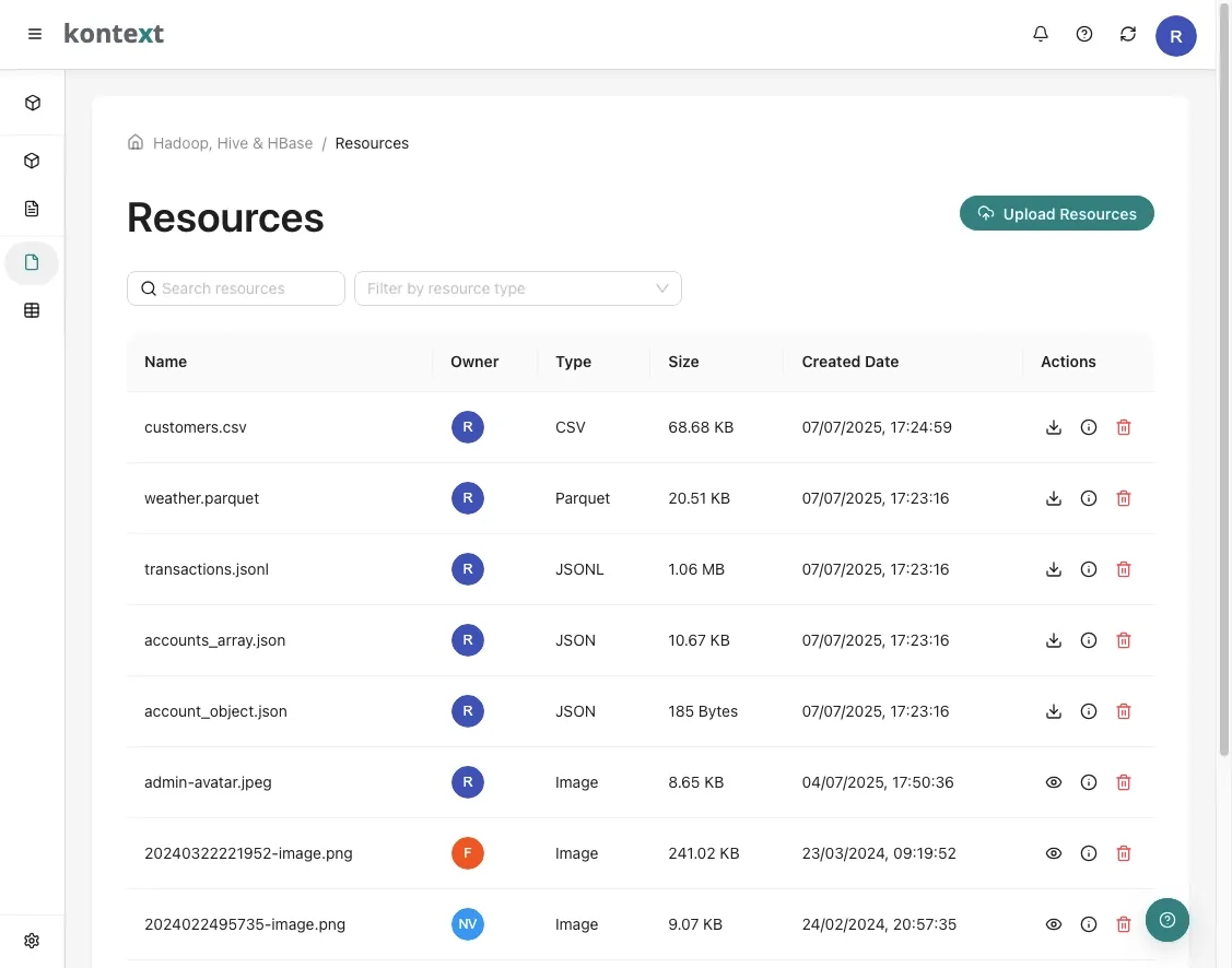 Kontext Data Lake Resources Example