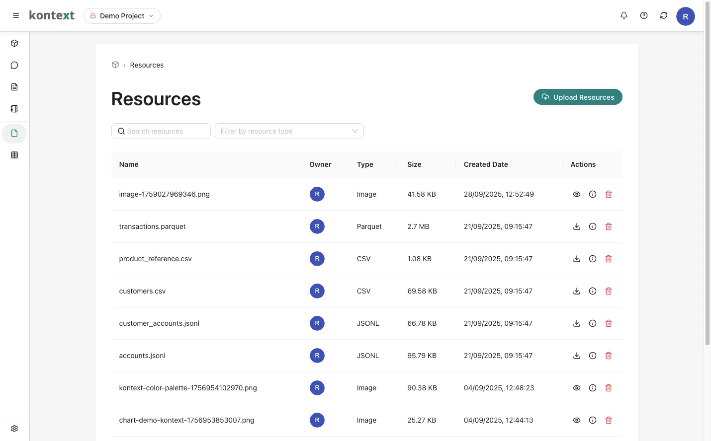 Kontext Data Lake Resources Example