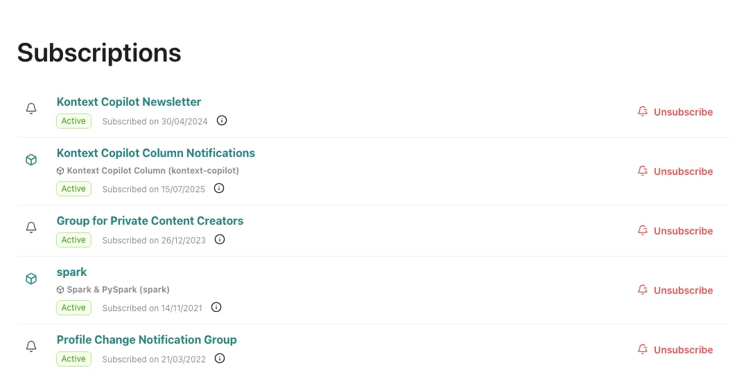 Subscriptions Management
