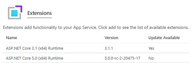 Run .NET 5 on Azure App Services