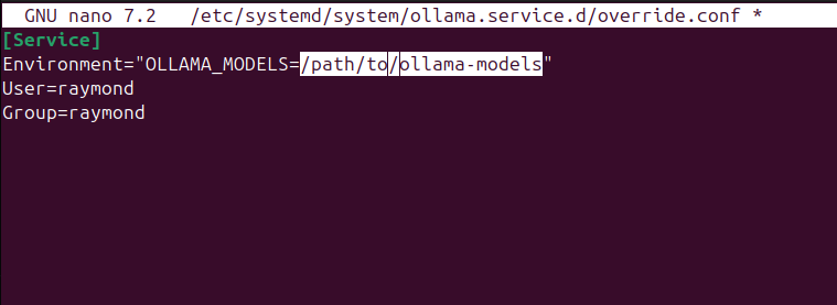 Change Models Path on Ubuntu for Ollama